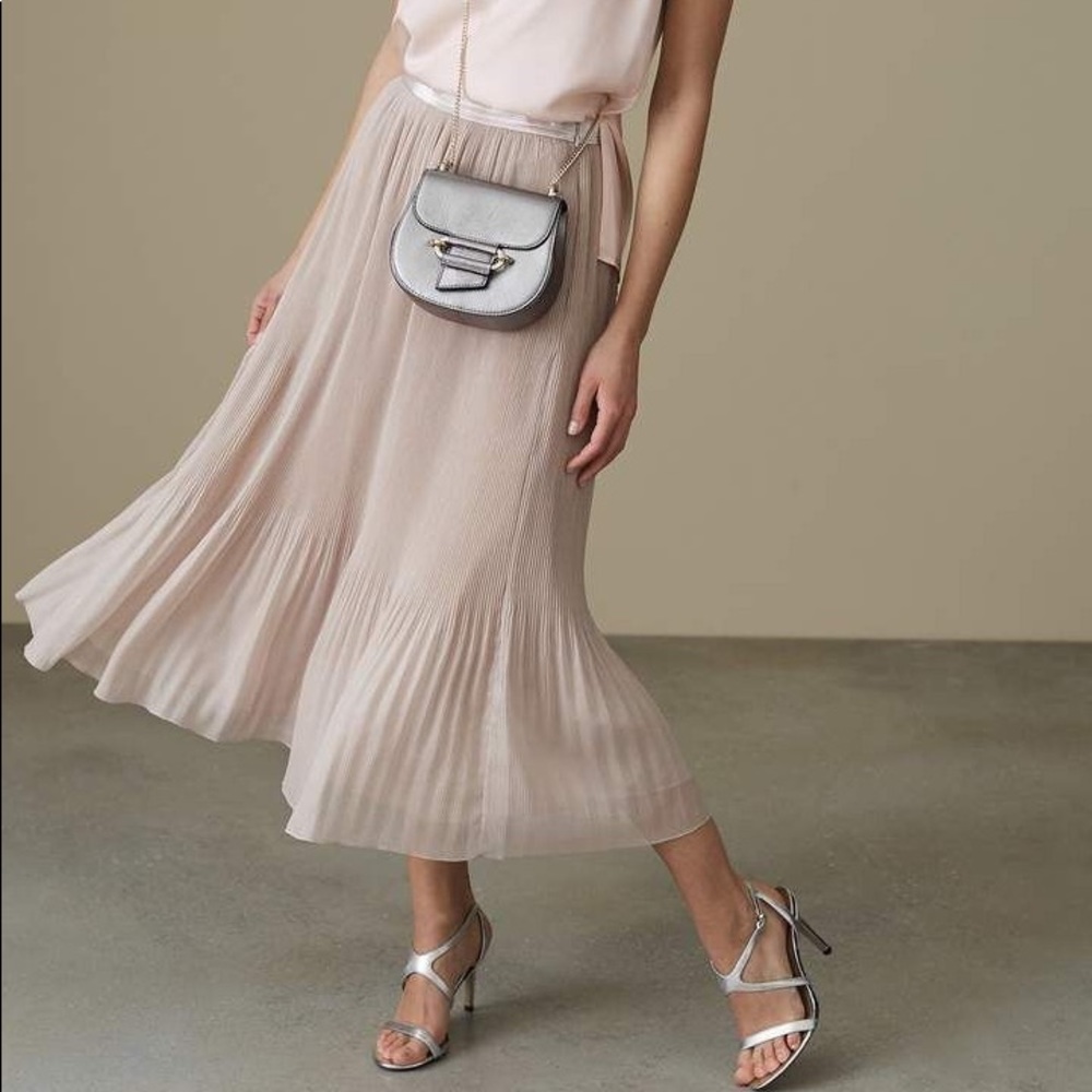 Reiss silky pleated long skirt